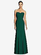 Front View Thumbnail - Hunter Green Sweetheart Strapless Flared Skirt Maxi Dress