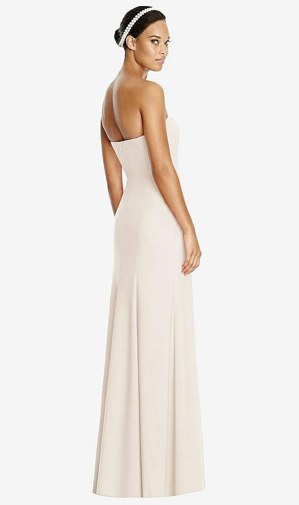 Back View - Oat Sweetheart Strapless Flared Skirt Maxi Dress