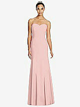 Front View Thumbnail - Rose Sweetheart Strapless Flared Skirt Maxi Dress