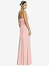 Rear View Thumbnail - Rose Sweetheart Strapless Flared Skirt Maxi Dress