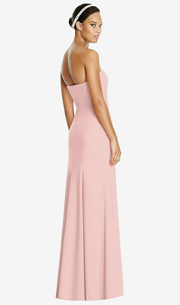 Back View - Rose Sweetheart Strapless Flared Skirt Maxi Dress