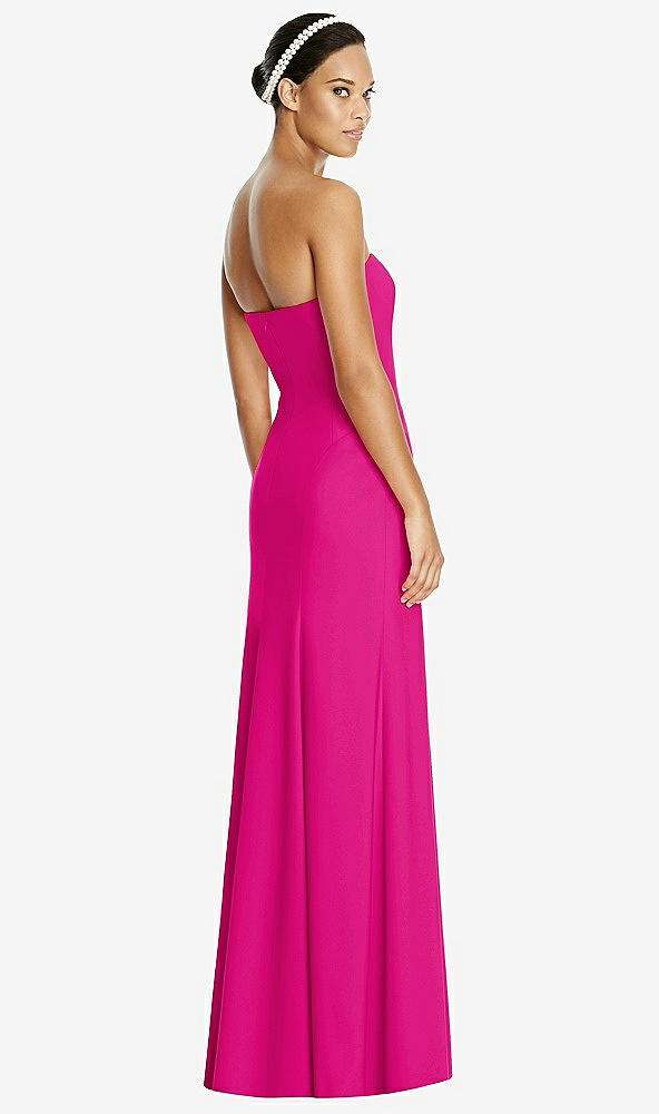 Back View - Think Pink Sweetheart Strapless Flared Skirt Maxi Dress