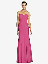 Front View Thumbnail - Tea Rose Sweetheart Strapless Flared Skirt Maxi Dress