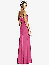 Rear View Thumbnail - Tea Rose Sweetheart Strapless Flared Skirt Maxi Dress