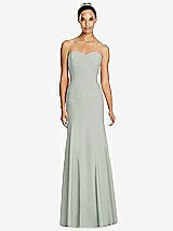 Front View Thumbnail - Willow Green Sweetheart Strapless Flared Skirt Maxi Dress