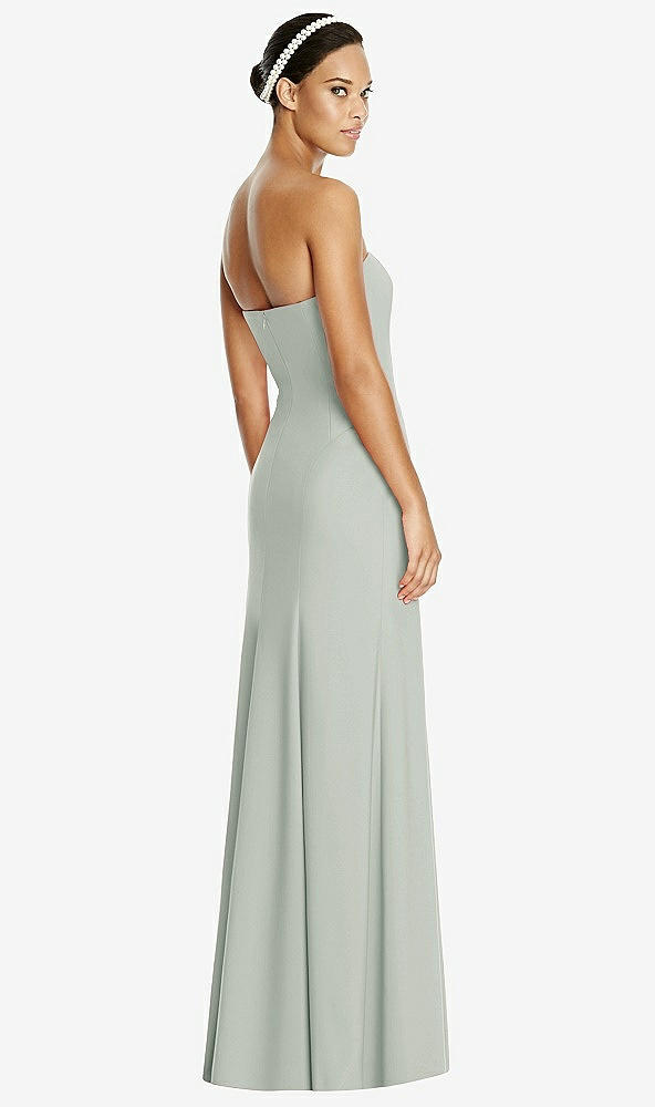 Back View - Willow Green Sweetheart Strapless Flared Skirt Maxi Dress