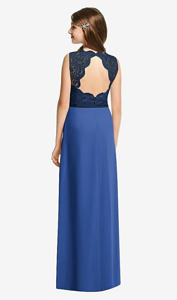 Back View - Classic Blue & Midnight Navy Dessy Junior Bridesmaid Dress JR540