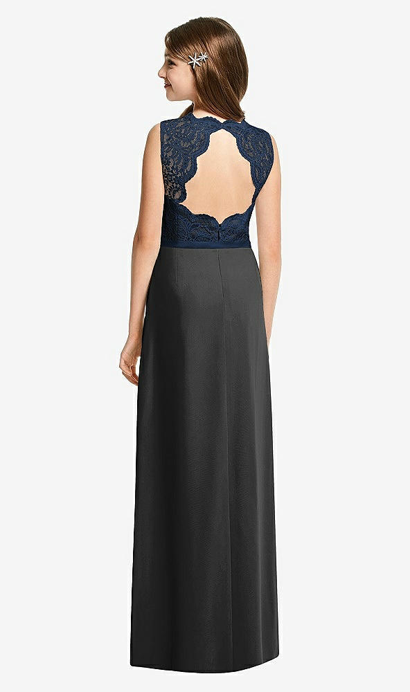 Back View - Black & Midnight Navy Dessy Junior Bridesmaid Dress JR540