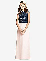 Front View Thumbnail - Blush & Midnight Navy Dessy Junior Bridesmaid Dress JR540