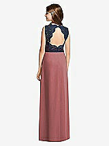 Rear View Thumbnail - English Rose & Midnight Navy Dessy Junior Bridesmaid Dress JR540