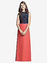 Front View Thumbnail - Perfect Coral & Midnight Navy Dessy Junior Bridesmaid Dress JR540