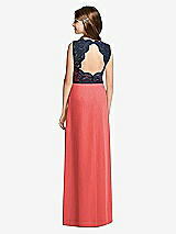 Rear View Thumbnail - Perfect Coral & Midnight Navy Dessy Junior Bridesmaid Dress JR540