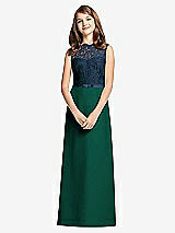 Front View Thumbnail - Hunter Green & Midnight Navy Dessy Junior Bridesmaid Dress JR540