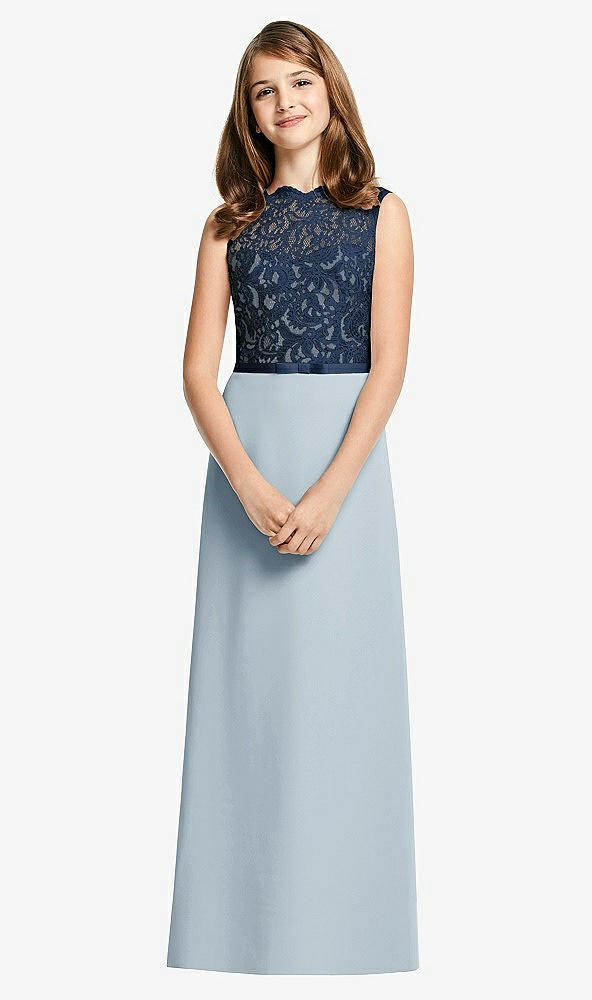 Front View - Mist & Midnight Navy Dessy Junior Bridesmaid Dress JR540