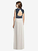 Rear View Thumbnail - Oyster & Midnight Navy Dessy Junior Bridesmaid Dress JR540