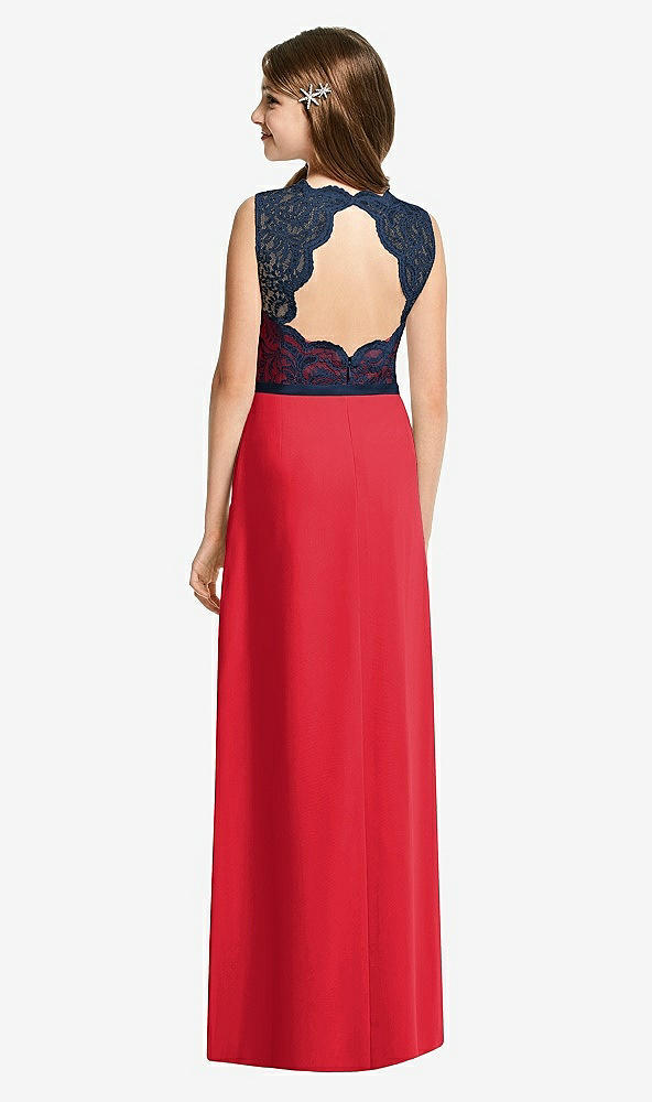 Back View - Parisian Red & Midnight Navy Dessy Junior Bridesmaid Dress JR540