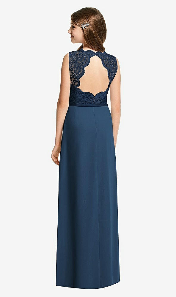 Back View - Sofia Blue & Midnight Navy Dessy Junior Bridesmaid Dress JR540