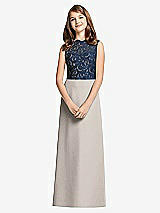 Front View Thumbnail - Taupe & Midnight Navy Dessy Junior Bridesmaid Dress JR540