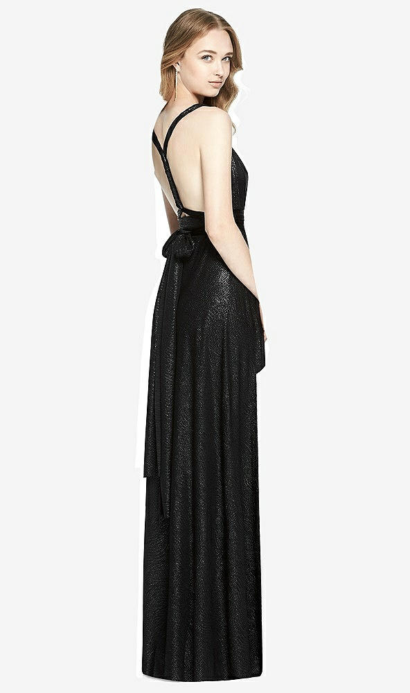 Back View - Black Soho Metallic Twist Dress