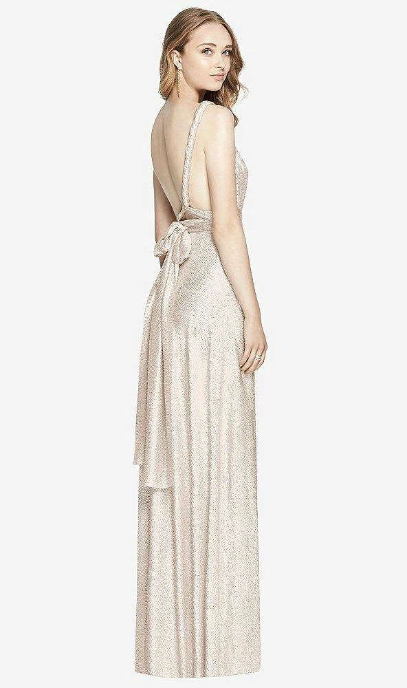 Back View - Rose Gold Soho Metallic Twist Dress