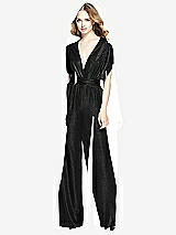 Front View Thumbnail - Black Soho Metallic Twist Jumpsuit