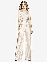 Front View Thumbnail - Rose Gold Soho Metallic Twist Jumpsuit