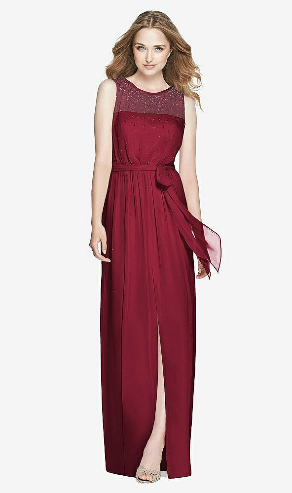 Front View - Burgundy Dessy Bridesmaid Dress 3025