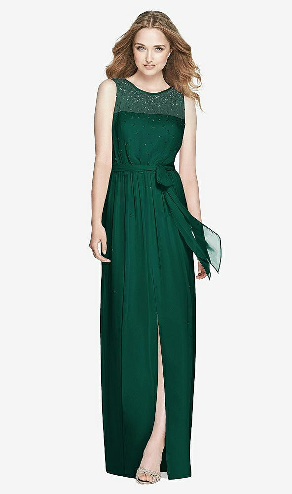 Front View - Hunter Green Dessy Bridesmaid Dress 3025