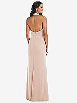 Rear View Thumbnail - Cameo Halter Tuxedo Maxi Dress with Front Slit