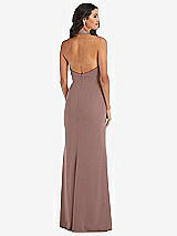 Rear View Thumbnail - Sienna Halter Tuxedo Maxi Dress with Front Slit