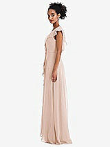 Side View Thumbnail - Cameo Ruffle-Trimmed V-Back Chiffon Maxi Dress