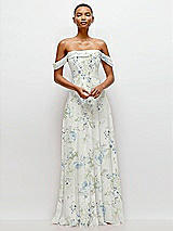 Front View Thumbnail - Bleu Garden Off-the-Shoulder Draped Neckline Maxi Dress