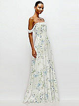 Side View Thumbnail - Bleu Garden Off-the-Shoulder Draped Neckline Maxi Dress