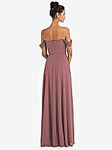 Alt View 2 Thumbnail - Rosewood Off-the-Shoulder Draped Neckline Maxi Dress