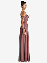 Alt View 3 Thumbnail - Rosewood Off-the-Shoulder Draped Neckline Maxi Dress