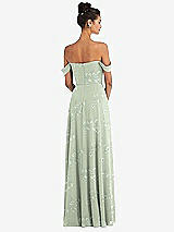 Alt View 2 Thumbnail - Vintage Primrose Sage Off-the-Shoulder Draped Neckline Maxi Dress