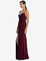 Alt View 2 Thumbnail - Cabernet Cowl-Neck Draped Wrap Maxi Dress with Front Slit