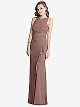 Alt View 1 Thumbnail - Sienna Halter Maxi Dress with Cascade Ruffle Slit