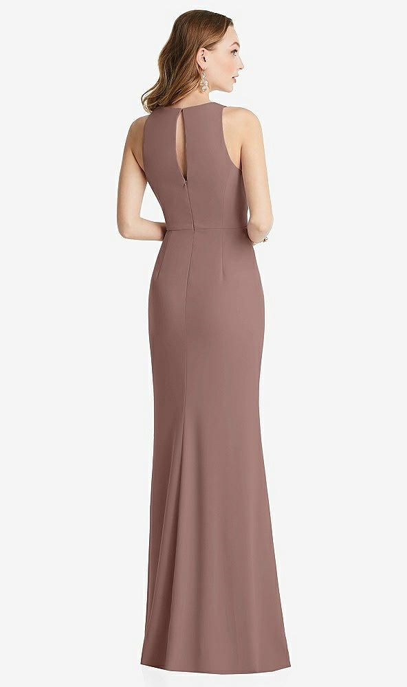 Back View - Sienna Halter Maxi Dress with Cascade Ruffle Slit