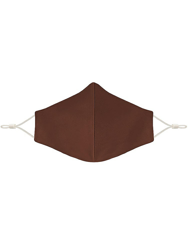 Front View - Cognac Satin Twill Reusable Face Mask