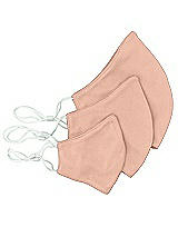 Rear View Thumbnail - Pale Peach Crepe Reusable Face Mask