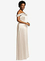 Side View Thumbnail - Oat Draped Pleat Off-the-Shoulder Maxi Dress