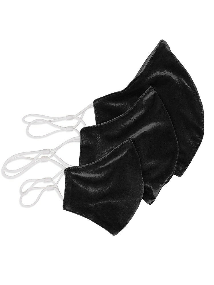 Back View - Black Lux Velvet Reusable Face Mask