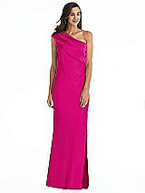 Alt View 1 Thumbnail - Think Pink Draped One-Shoulder Convertible Maxi Slip Dress