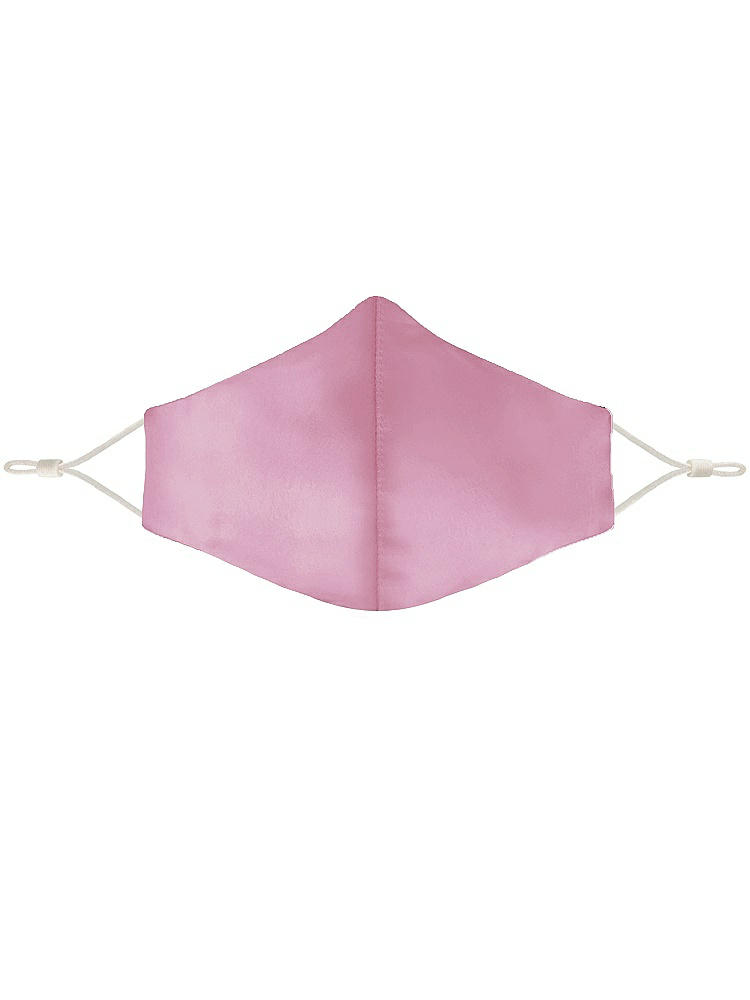 Front View - Powder Pink Lux Charmeuse Reusable Face Mask