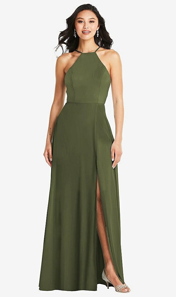 Front View - Olive Green Bella Bridesmaids Dress BB129