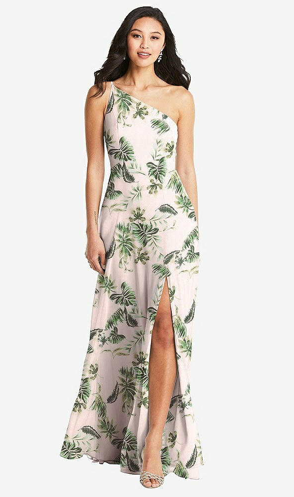 Front View - Palm Beach Print Bella Bridesmaids Dress BB130