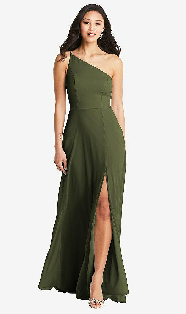 Front View - Olive Green Bella Bridesmaids Dress BB130