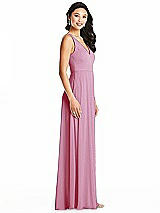 Side View Thumbnail - Powder Pink Bella Bridesmaids Dress BB131