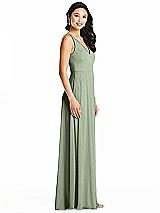 Side View Thumbnail - Sage Bella Bridesmaids Dress BB131